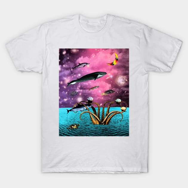 Very Fishy Landscape T-Shirt by Loveday101